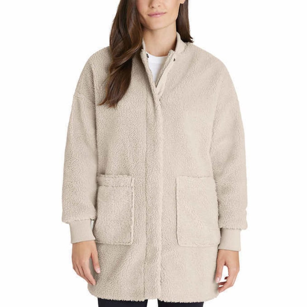 NWOT Eddie Bauer Teddy Sherpa Longline Bomber - Picture 2 of 3